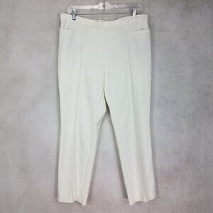 AKRIS Punto Size 12 Franca Trousers Pants Slacks in Cream White NEW w flaw $395